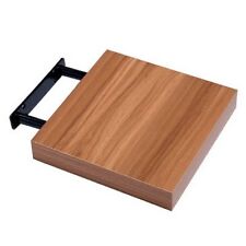 New Hudson Small Walnut Finish Wood Effect Floating Shelf Shelving Wall Storage