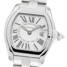 CARTIER Roadster SM W62016V3 Date Silver Dial Quartz Ladies Watch_910327