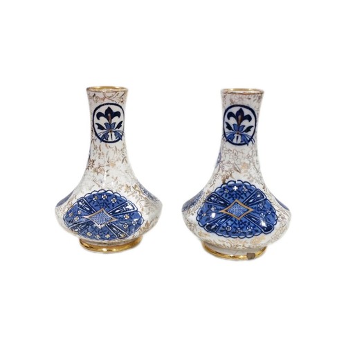 Fenton vases blue white bone - vases, &