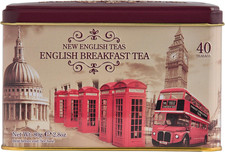Vintage London Tea Tin with 40 English Breakfast Teabags