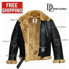 Men’s B3 Raf Sheep Skin Leather Jacket Aviator Flying Bomber Pilot Coat Luxurios