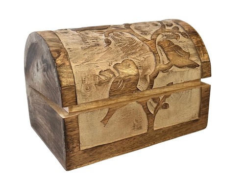 Wood box with floral embossed - box,