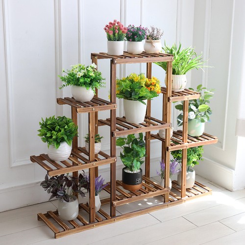 Wooden plant stand tiers - stand,