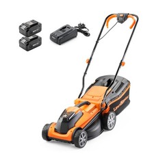 LawnMaster MX24V Cordless Lawnmower - 34cm Width Push Mower with Spare Battery