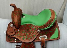 Designer Western Horse Genuine Leather Saddle With Tack Set Size-15"