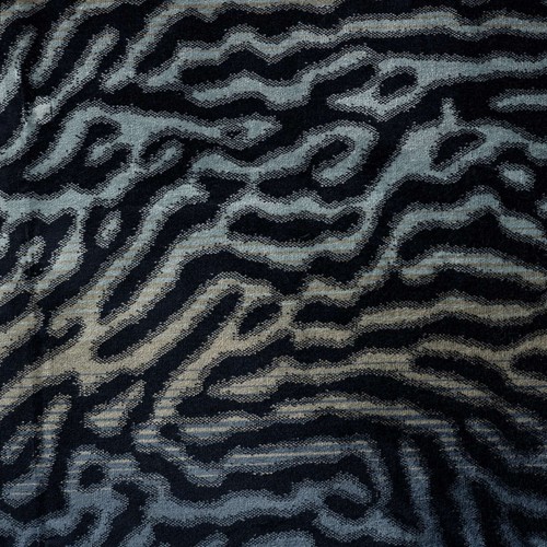 Velvet zebra animal grey blue - velvet,