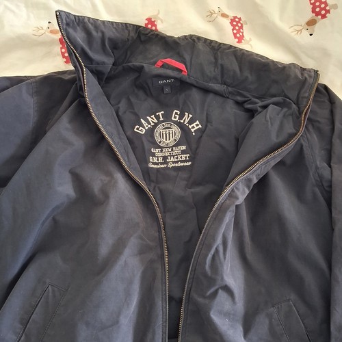 Mens gant navy blue harrington - navy,