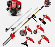 GX35 4 Strokes 6 in 1 Grass Cutter Gas Weed Wacker saw chain +2 extension rods