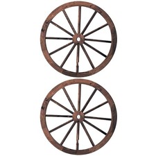 2x Wooden Wagon Wheel