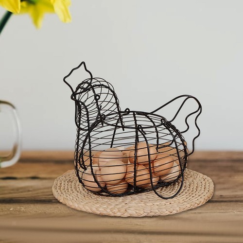 Metal chicken egg basket - chicken,