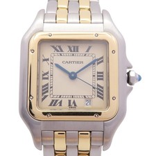 Cartier Panthere Watch W25028B6 Quartz Ivory Dial 18K Yellow Gold Steel