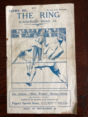 Original boxing programme the - boxing,