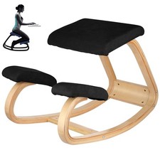 Ergonomic Kneeling Chair Adjustable Bentwood Frame 149KG Capacity Back Stretch