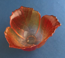 Vintage Mats Jonasson Orange Leaf Folia Bowl (Sweden, 1970s)