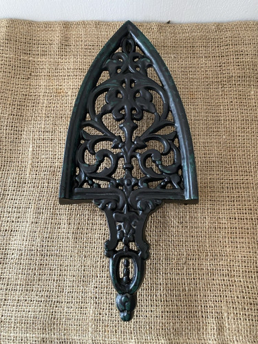 Vintage cast iron trivet - vintage,