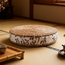 Large Round Tatami Floor Cushion Seat Pad Straw Pillow Meditation Mat 40/45/50cm