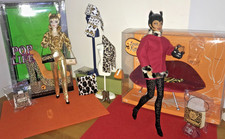 Barbie Lounge KITTIES Refurbished 2 Dolls on SOLO SOFA OR DUO & CATS MATTEL