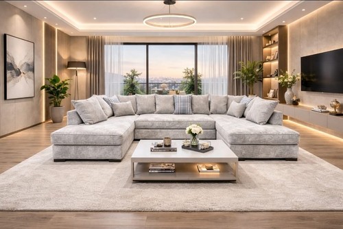 New shape sofa plus stool - u,