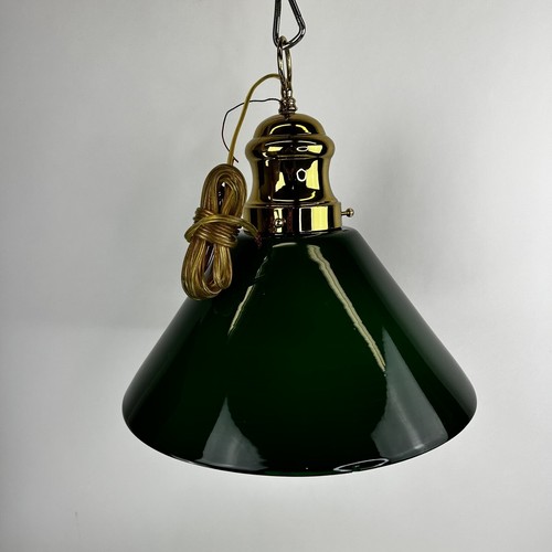 Green cased glass pendant - glass, lamp