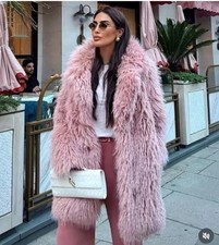 ZARA ZW COLLECTION FAUX FUR COAT PINK FW24/25 SIZES L REF. 3362/240