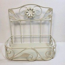 Cream Metal Wall Shelf Basket
