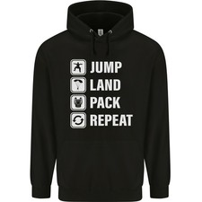 Skydiving Jump Land Pack Funny Skydiver Childrens Kids Hoodie