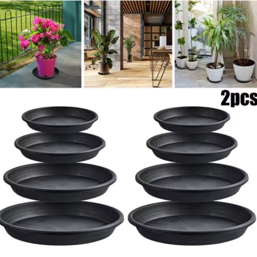 Plant pot saucers round black - saucers,