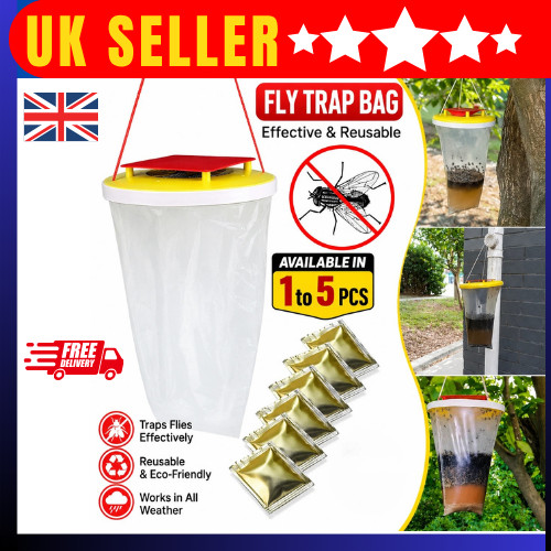 Red top fly trap bag - top,