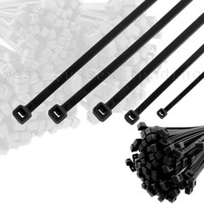 Black Cable Ties Zip Ties Wraps Heavy Duty Long Short Small Large Thick Thin