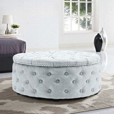 Linen Living Room Tufted Round