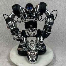 WowWee Robosapien Robot 2004 14", With Remote, Chrome and Black, Working