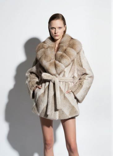 Genuine beige fox fur collar - genuine,