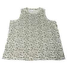 M&S Sleeveless Top Green Aztec Design Size 18 UK 46 EU Pre Loved Summer Top