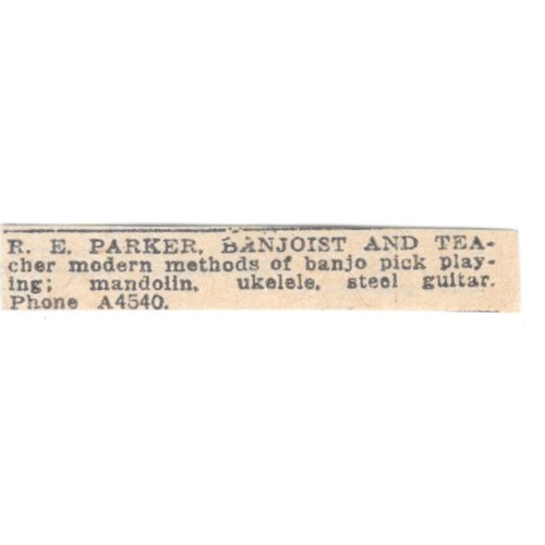 Parker banjoist and - r.e.,