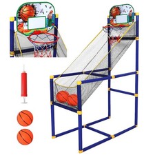 Childrens Indoor Outdoor Arcade Style Basketball Stand With Net Hoop Balls Pump