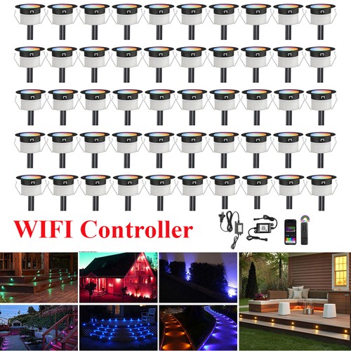 Black led decking - decking, lights