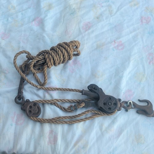 Vintage rope block tackle - vintage,