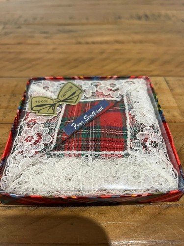 Vintage scottish tartan lace - scottish,
