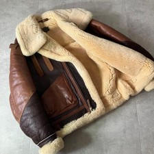 AERO LEATHER B-3 Sheepskin Mouton Flight Jacket Brown Size 40 Scotland Excellent