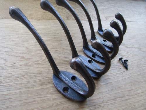 Antique copper victorian hooks - copper,