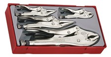 Teng Tools 5 Piece Power Grip Locking Plier Mole Set Long Nose Curved * Offer *