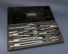 Wild Heerbrugg Technical Drawing Set Compasses Box Case Vintage Swiss Made