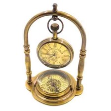 Antique Brass Desk Clock