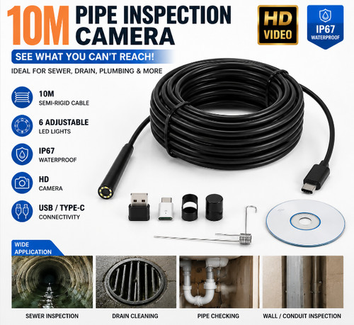 10m borescope camera sewer - camera,