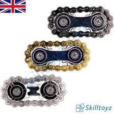 Metal 2 Gear Bike Chain Finger Fidget Cog Spinner Desk Toy Gyro Gadget - UK SHOP