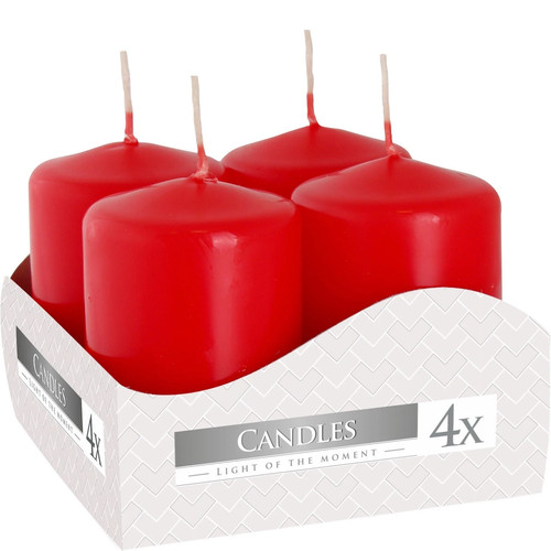Set red pillar candles - red,