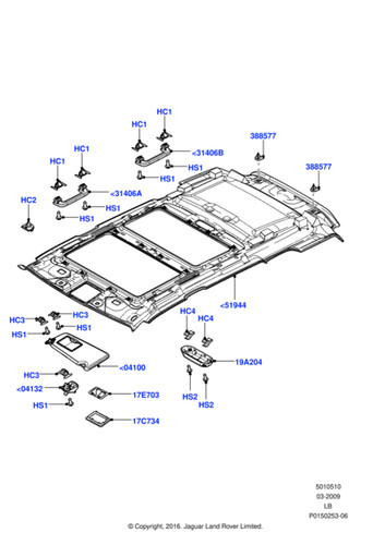 Land rover roof headlining - land,