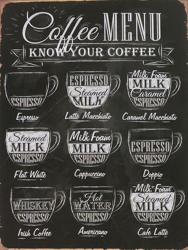 Coffee menu retro metal - retro, sign