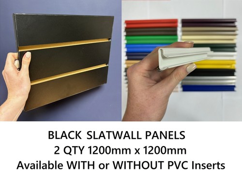 2qty black slatwall panels - 2qty,