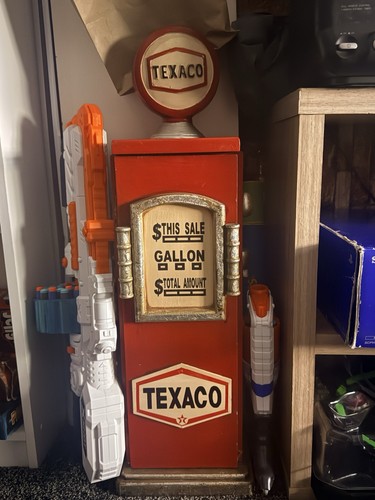 Vintage texaco wooden gas pump - vintage,